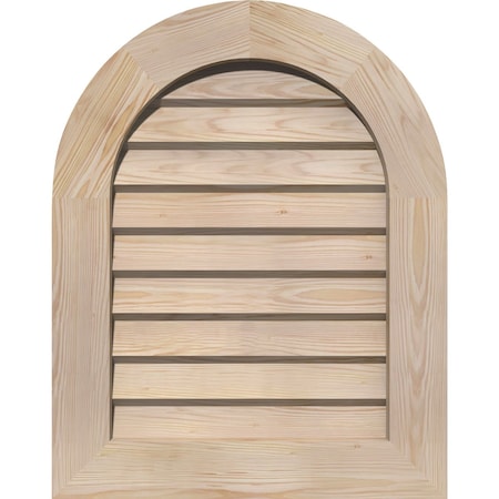 Round Top Gable Vent Non-Functional, Pine Gable Vent W/ Decorative Face Frame, 28W X 24H